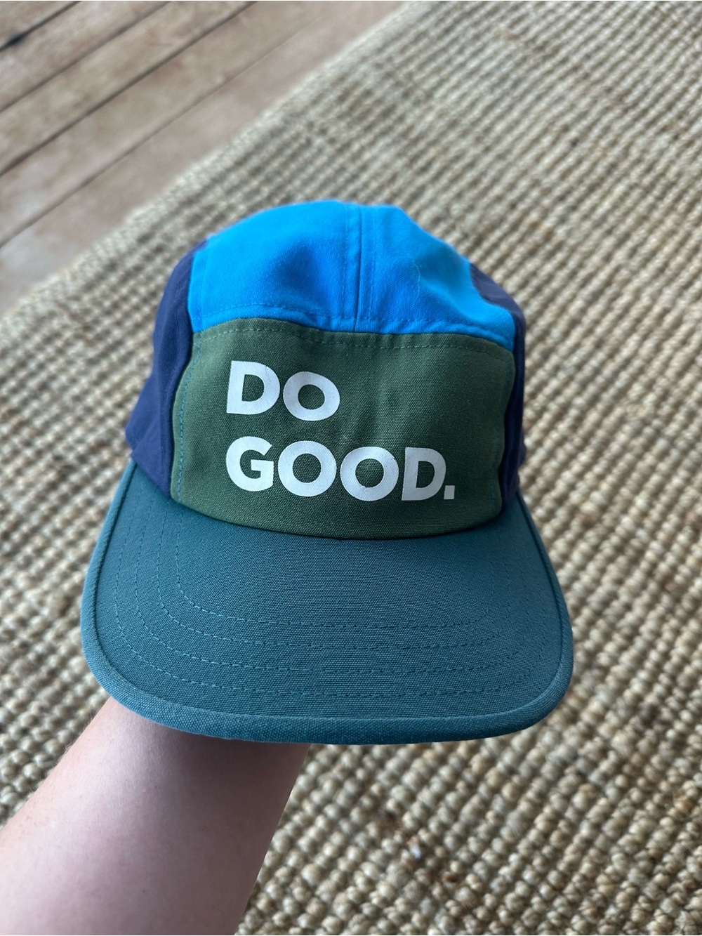 Cotopaxi Unisex Teal Do Good 5 Panel Navy & Bright Blue Colorblock Cap - Picture 2 of 6
